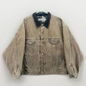 Vintage Carhartt JB0682 Brown 4XL Trucker Jacket Star Tag Detroit Blanket USA
